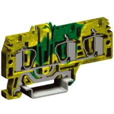 HTE.4/1+2, зажим для заземления, 1 ввод/2 вывода,4 кв.мм желто-зеленый