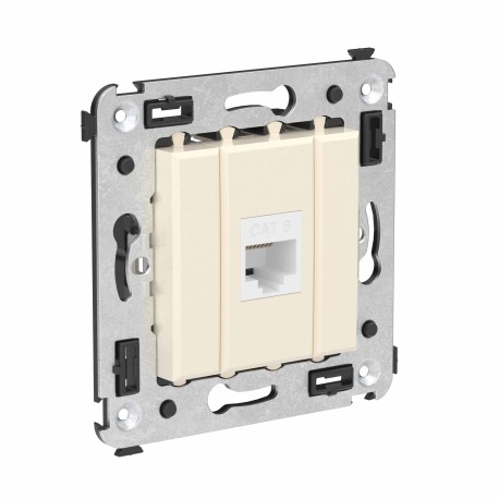 4405693 | Компьютерная розетка RJ-45 без шторки в стену, кат.6 одинарная, "Avanti", "Ванильная дымка"-1