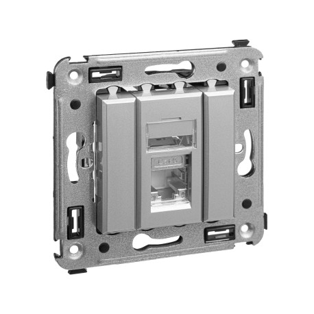 4404393 | Компьютерная розетка RJ-45 в стену, кат.6 одинарная экранированная,Avanti,Закаленная сталь-1