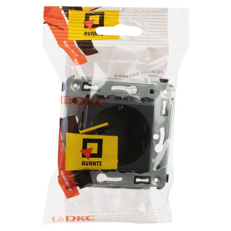 4412003 | Розетка в стену, 2P+E, с з/ш, Avanti, Черный матовый-4