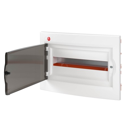 81918 | Щиток встраиваемый с дверцей 18 мод., IP41, белый, с клем.блок.1х87518 и замком-2
