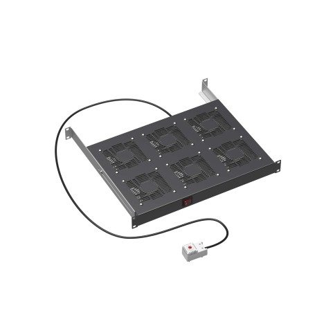 R519VSIT6FTB | Вентиляторный модуль 19", 6 вент. с термостатом RAL 9005