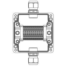Взрывозащищенная клеммная коробка из полиэстера TBE-P-03-(10xCBC.4)-1xPACMP(A)-1xPACMP(C)1Ex e IIC Т5 Gb / Ex tb IIIC T95°C Db IP66