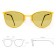 TCSDTM53010004 | Желтые солнцезащитные очки из титана с оливковыми линзами. Модель 04