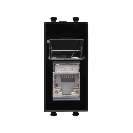 4402391 | Компьютерная розетка RJ-45 модульная, кат.6 экран, "Avanti", "Черный квадрат", 1 модуль