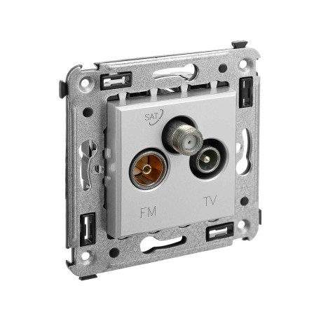 4404533 | Розетка TV-FM-SAT в стену, Avanti, Закаленная сталь-1