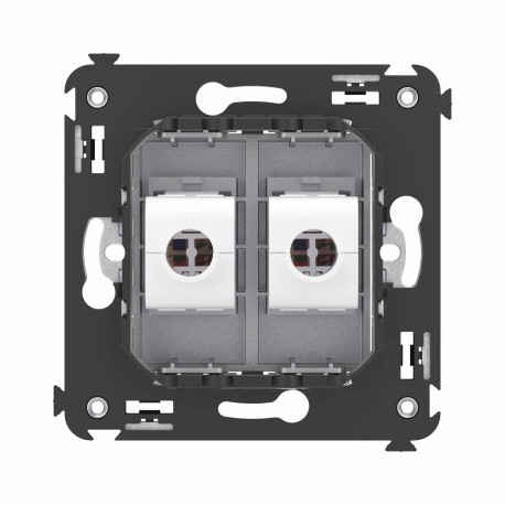 4404674 | Компьютерная розетка RJ-45 без шторки в стену, кат.6А двойная, "Avanti", "Закаленная сталь"-3