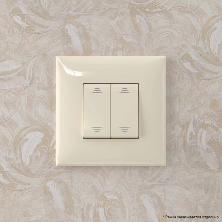 4405114 | Переключатель двухклавишный в стену, "Avanti", "Ванильная дымка"-5