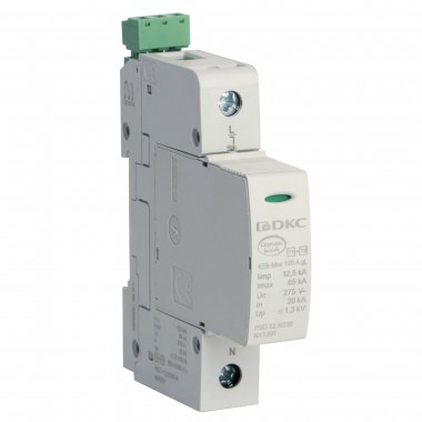 NX1212 | УЗИП, класс I+II, 1-полюсный, L-N, 12.5кА, уд.контр.
