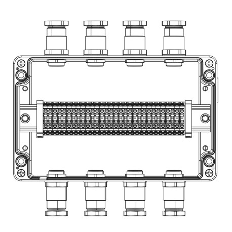 1201.181.22.11H | Взрывозащищенная клеммная коробка из алюминия TBE-A-18-(30xCBC.4)-4xKH2MHK(A)-2xPBMB(B)-4xKH2MHK(C)-2xPBMB(D)1Ex e IIC Т5 Gb / Ex tb IIICT95°C Db IP66