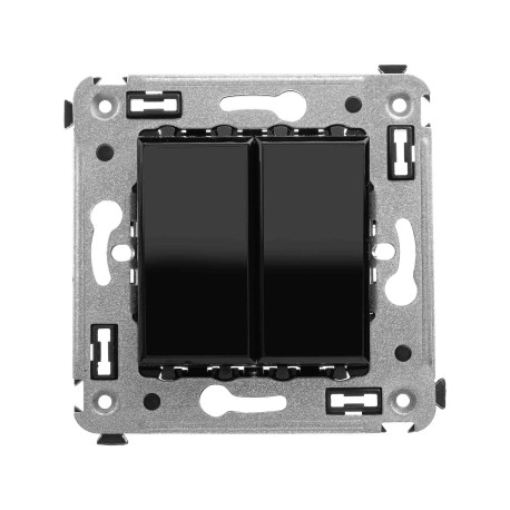 4402124 | Инвертор двухклавишный в стену, Avanti, Черный квадрат