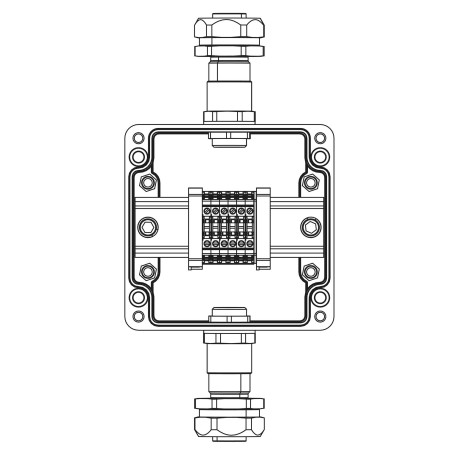 1231.031.22.11B | Взрывозащищенная клеммная коробка из полиэстера TBE-P-03-(6xCBC.2)-1xKAEPM2MHK-20(A)-1xKAEPM2MHK-20(C)1Ex e IIC Т5 Gb / Ex tb IIIC T95°C Db IP66/КЗ
