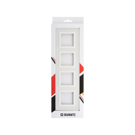 4400828 | Рамка из натурального стекла, "Avanti", белая, 8 модулей-4