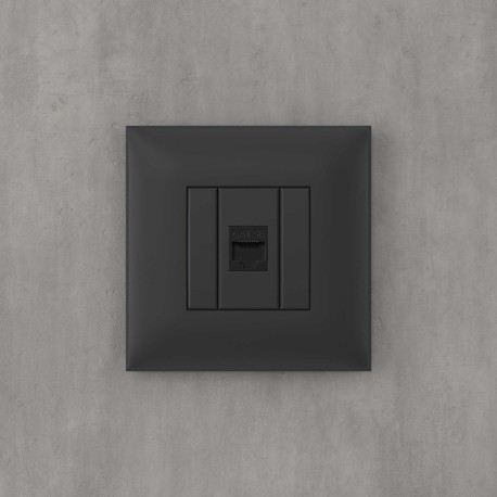 4412663 | Компьютерная розетка RJ-45 без шторки в стену, кат.5е одинарная, "Avanti", "Черный матовый"-4