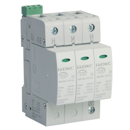 NX2032 | УЗИП, класс II, 3-полюсный, L1-L2-L3-PEN, 40кА, уд.контр.