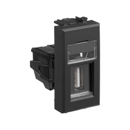 4412401 | USB 2.0 розетка модульная, тип А-А, Avanti, Черный матовый, 1 модуль-1
