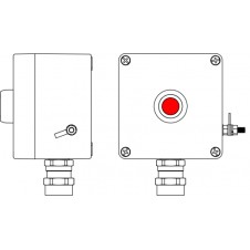 Пост управления Ex из GRP: 1Ex d e IIC T6 Gb X / Ex tb IIIB T80°C Db X / IP66: Кнопка красная,1NC/1NO - - 1 шт.: С:ввод D5,5-13ммпод бронированный кабель Ni -1 шт.