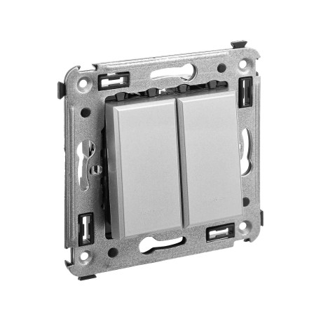 4404154 | Кнопка двухклавишная в стену, Avanti, Закаленная сталь-1