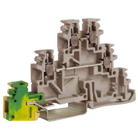 ZTL500GR | TDE.2GR, 2 уровня+земля, проходной зажим серый 2,5 кв.мм