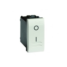 Двухполюсный выключатель с подсветкой, белый, 1мод.