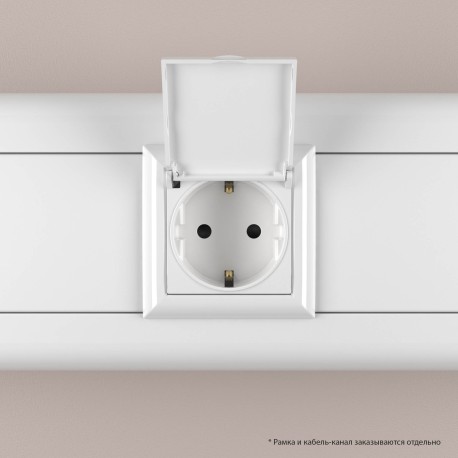 4400012 | Розетка с крышкой модульная, 2P+E, с з/ш, "Avanti", "Белое облако", 2 модуля-5