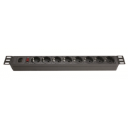 Блок розеток для 19" шкафов, 8 розеток S