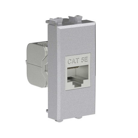 4404761 | Компьютерная розетка RJ-45 без шторки модульная, кат.5е экранированная, "Avanti", "Закаленная сталь", 1 модуль-1