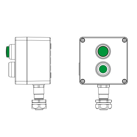 2201.121.22.120Q | Взрывозащищенный пост управления из алюминия CPE-A-12-(1xP1G(11)-1xLG(250))-1xKAEPM2MHK-20(C)1Ex d e IIC Т5 Gb / Ex tb IIIC T95°C Db IP66