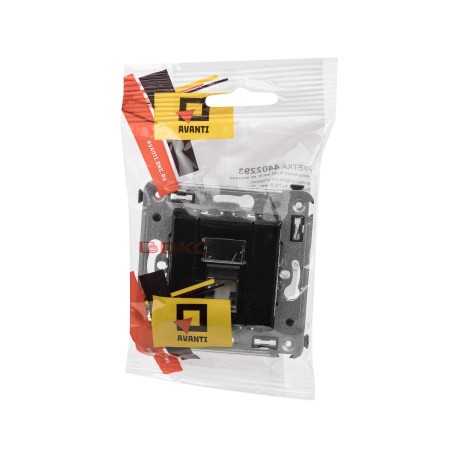 4402293 | Компьютерная розетка RJ-45 в стену, кат.6 одинарная,Avanti, Черный квадрат-4