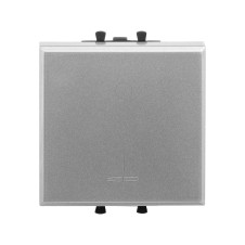 Выключатель двухполюсный одноклавишный модульный "Avanti", "Закаленная сталь", 2 модуля