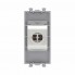 4404791 | Компьютерная розетка RJ-45 без шторки модульная, кат.6 экранированная, "Avanti", "Закаленная сталь", 1 модуль