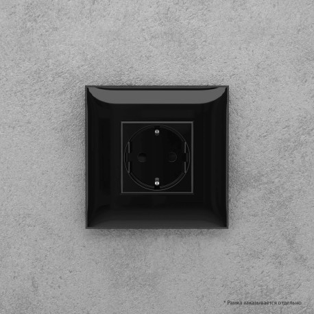 4402003 | Розетка в стену, 2P+E, с з/ш, "Avanti", "Черный квадрат"-5