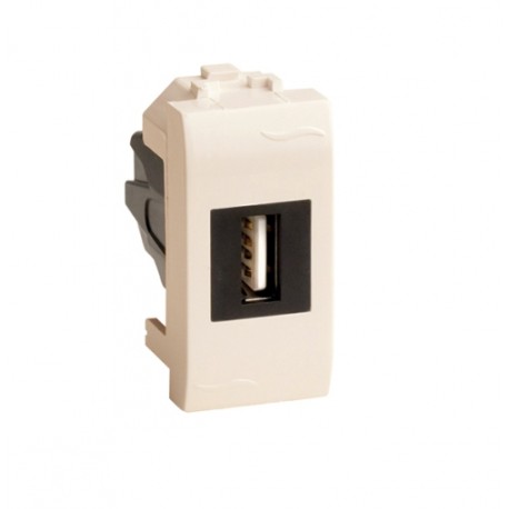 75200S | USB 2.0 розетка, Brava, сл кость, 1 мод.