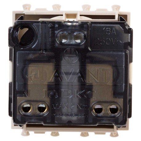 4405002 | Розетка модульная, 2P+E, с з/ш, "Avanti", "Ванильная дымка", 2 модуля-2