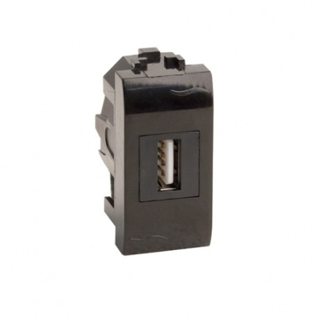 77200N | USB 2.0 розетка, Brava, черная, 1 мод.
