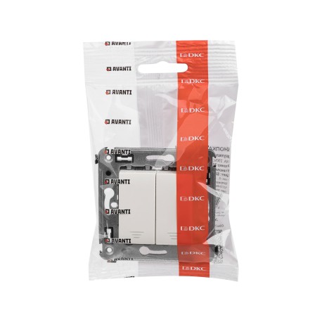 4400154 | Кнопка двухклавишная в стену, Avanti, Белое облако-4