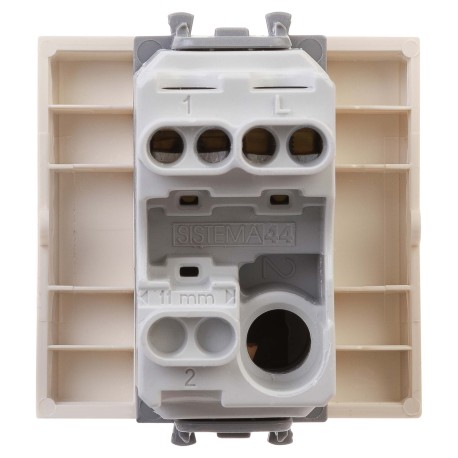 4405102 | Выключатель одноклавишный модульный, "Avanti", "Ванильная дымка", 2 модуля-2