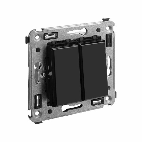 4402154 | Кнопка двухклавишная в стену, Avanti, Черный квадрат-1