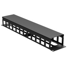 Кабельный органайзер с крышкой и отверстиями 2U, глубина 60 мм, для 19 IT-корпусов ДКС серии STI/CQE, RAL9005