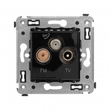 4402533 | Розетка TV-FM-SAT в стену, Avanti, Черный квадрат