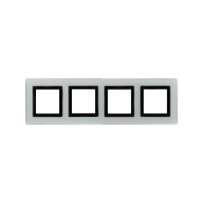 Рамка из натурального стекла, "Avanti", светло-серая, 8 модулей