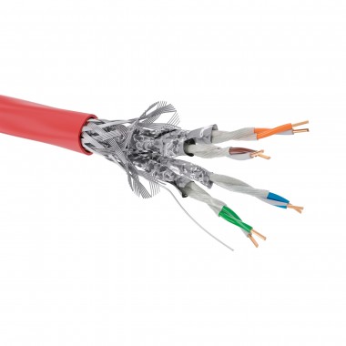 RN6ASFA04RD | Кабель CAT 6A, S/FTP, нг(А)-FRHF, бухта 500м, красный