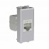 4404791 | Компьютерная розетка RJ-45 без шторки модульная, кат.6 экранированная, "Avanti", "Закаленная сталь", 1 модуль