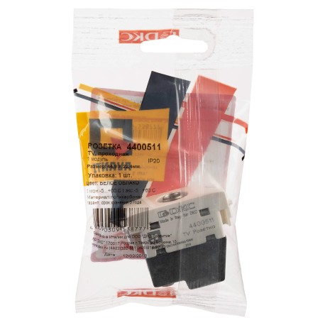 4400511 | Розетка TV проходная модульная, "Avanti", "Белое облако", 1 модуль-4