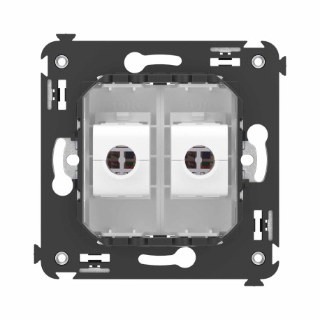 4400694 | Компьютерная розетка RJ-45 без шторки в стену, кат.6 двойная, "Avanti", "Белое облако"-3