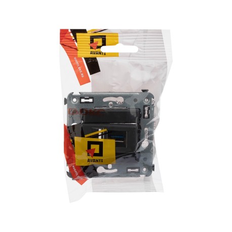 4412303 | USB 3.0 розетка одинарная в стену, тип А-А, Avanti, Черный матовый-4