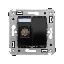 Розетка TV оконечная в стену, "Avanti", "Черный квадрат"