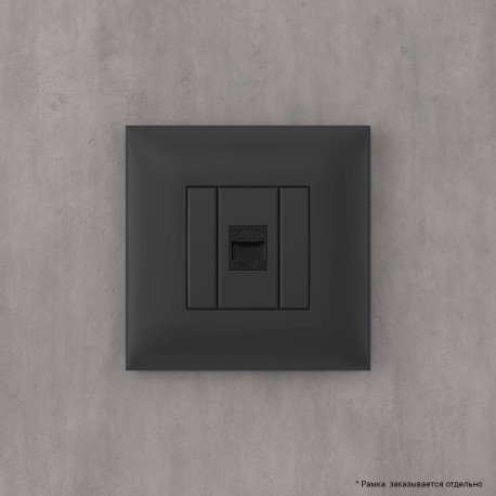 4412673 | Компьютерная розетка RJ-45 без шторки в стену, кат.6А одинарная, "Avanti", "Черный матовый"-4