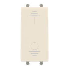 Выключатель двухполюсный одноклавишный модульный, Avanti, Ванильная дымка, 1 модуль