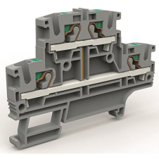 Двухярусная клемма с объединенными ярусами на 4 кв.мм